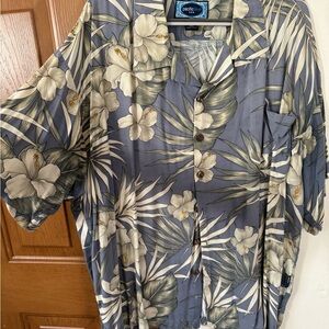Pacific Blue Floral Hawaiian Shirt XXL